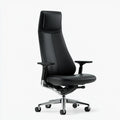 Ergonomiczny fotel biurowy, ze skóry, kolor: czarny